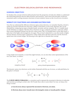 Electron Delocalization and Resonance