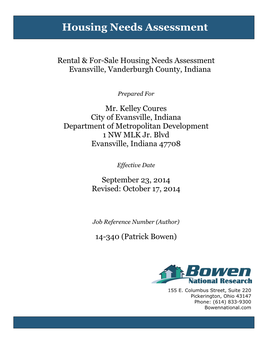 2014 Bowen Market Study-Housing Needs Assessment