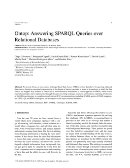 Ontop: Answering SPARQL Queries Over Relational Databases