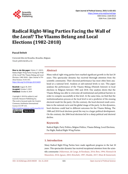 The Vlaams Belang and Local Elections (1982-2018)
