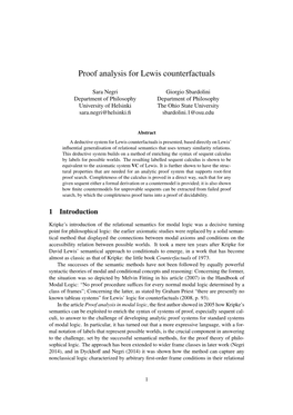 Proof Analysis for Lewis Counterfactuals