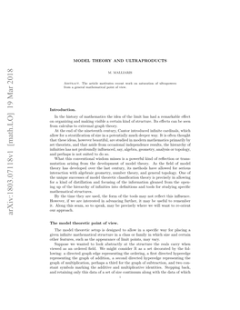 Arxiv:1803.07118V1 [Math.LO] 19 Mar 2018 Introduction