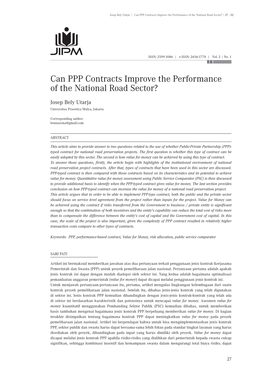 Can PPP Contracts Improve the Performance of the National Road Sector? | 27 - 52