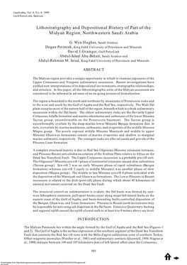 Lithostratigraphy and Depositional History of Part of the Midyan Region, Northwestern Saudi Arabia