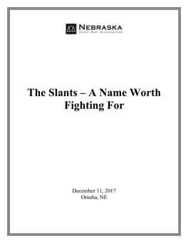 The Slants – a Name Worth Fighting For