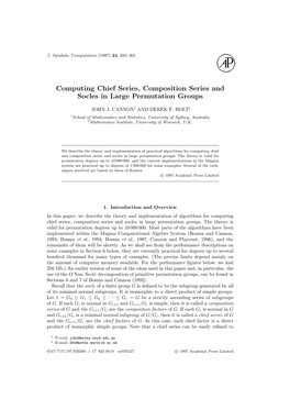 Computing Chief Series, Composition Series and Socles in Large Permutation Groups