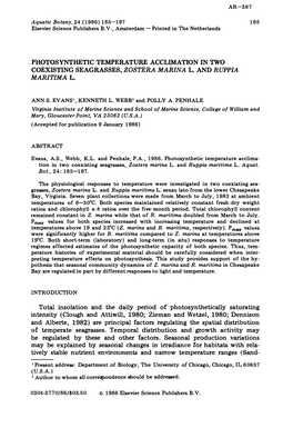 Photosynthetic Temperature Acclimation in Two Coexisting