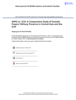 NATO Vs. SCO: a Comparative Study of Outside Powers' Military