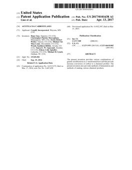 (12) Patent Application Publication (10) Pub. No.: US 2017/0101638 A1 Liao Et Al