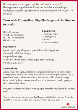 Recipe & Wine Info, Mar 27 GARNACHA & SARDINAS