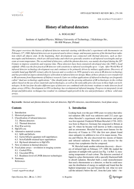 History of Infrared Detectors