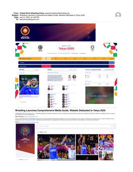 Wrestling Launches Comprehensive Media Guide Website Dedicated to Tokyo 2020