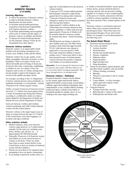 DOMESTIC VIOLENCE Violence Batterer