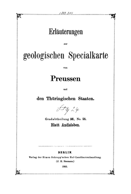 Geologischen Specialkarte