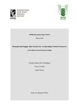 Demand and Supply Side Factors for Accelerating Varietal Turnover