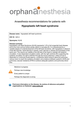 Hypoplastic Left Heart Syndrome