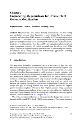 Engineering Meganuclease for Precise Plant Genome Modification