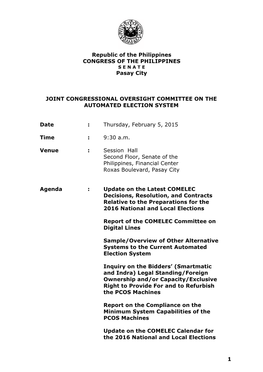 Joint Congressional Oversight Committee on the Automated Election System