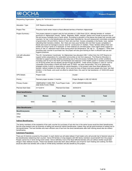 CHF Reserve Allocation Proj