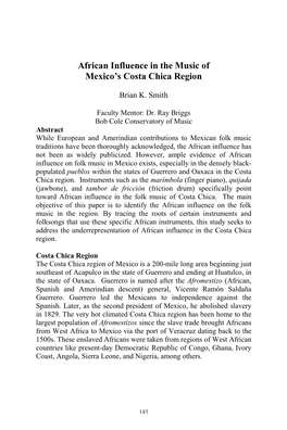 African Influence in the Music of Mexico's Costa Chica Region