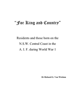 “For King and Country”