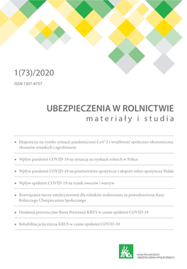 Ubezpieczenia W Rolnictwie – Materiały I Studia