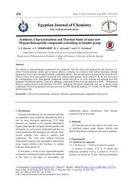 Egyptian Journal of Chemistry