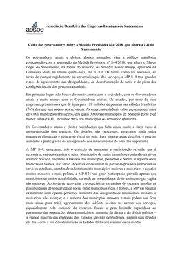 Associação Brasileira Das Empresas Estaduais De Saneamento Carta