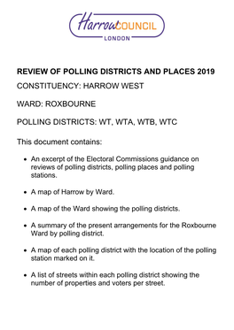 Roxbourne Polling Districts