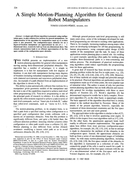 A Simple Motion-Planning Algorithm for General Robot Manipulators