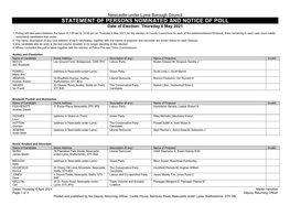 STATEMENT of PERSONS NOMINATED and NOTICE of POLL Date of Election: Thursday 6 May 2021