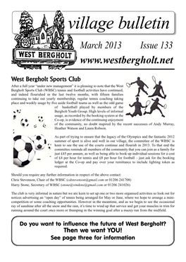 Issue 133 Village Bulletin March 2013