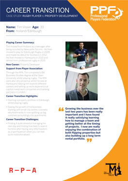 CAREER TRANSITION CASE STUDY: RUGBY PLAYER to PROPERTY DEVELOPMENT