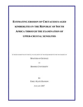 Estimating Erosion of Cretaceous-Aged