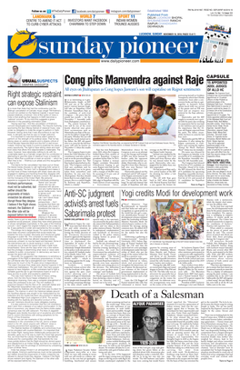 Cong Pits Manvendra Against Raje