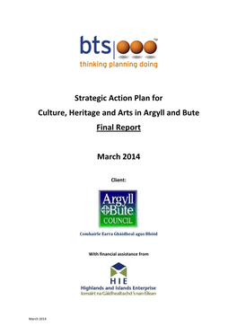 Strategic Action Plan for Culture, Heritage and Arts in Argyll and Bute Final Report