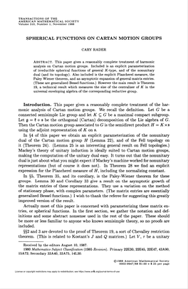 Spherical Functions on Cartan Motion Groups