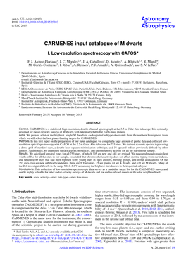 CARMENES Input Catalogue of M Dwarfs
