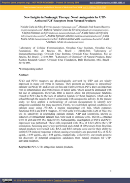 The Screening of Natural Product Natural Product Antagonists for P2Y Receptors Activated by UTP Through the Intracellular Calciu