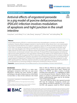 Antiviral Effects of Ergosterol Peroxide in a Pig