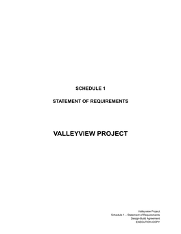 Schedule 1 Statement of Requirements