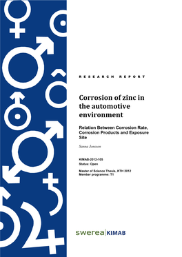 Corrosion of Zinc in the Automotive Environment