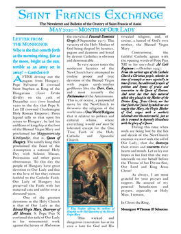 Oratory Newsletter May 2020