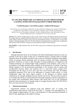 En Aw-2024 Wrought Aluminum Alloy Processed by Casting with Crystallization Under Pressure