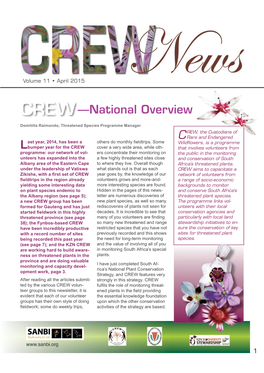 CREW Newsletter – 2015