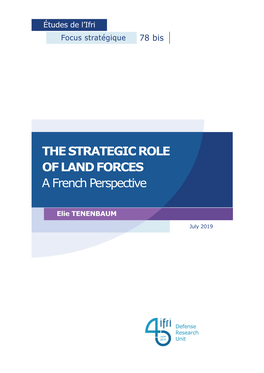 The Strategic Role of Land Forces a French Perspective