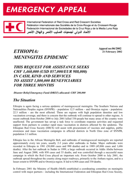 Ethiopia Meningitis Epidemic Emergency Appeal