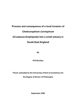 Process and Consequence of a Local Invasion of Chelicorophium