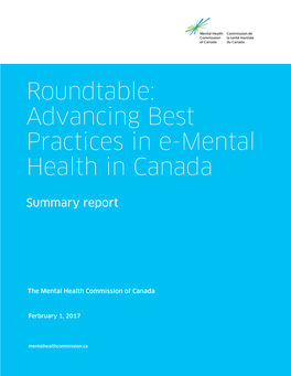 Roundtable: Advancing Best Practices in E-Mental Health in Canada