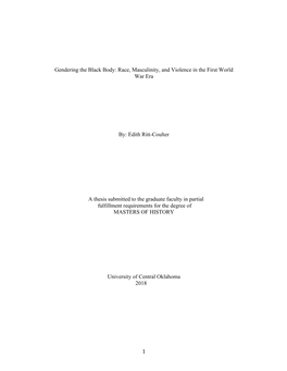 1 Gendering the Black Body: Race, Masculinity, and Violence in The